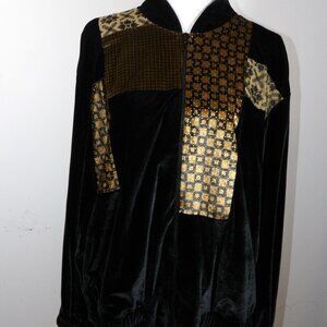 City Girl by Nancy Bolen Black and Brown Velour Jacket Size 14